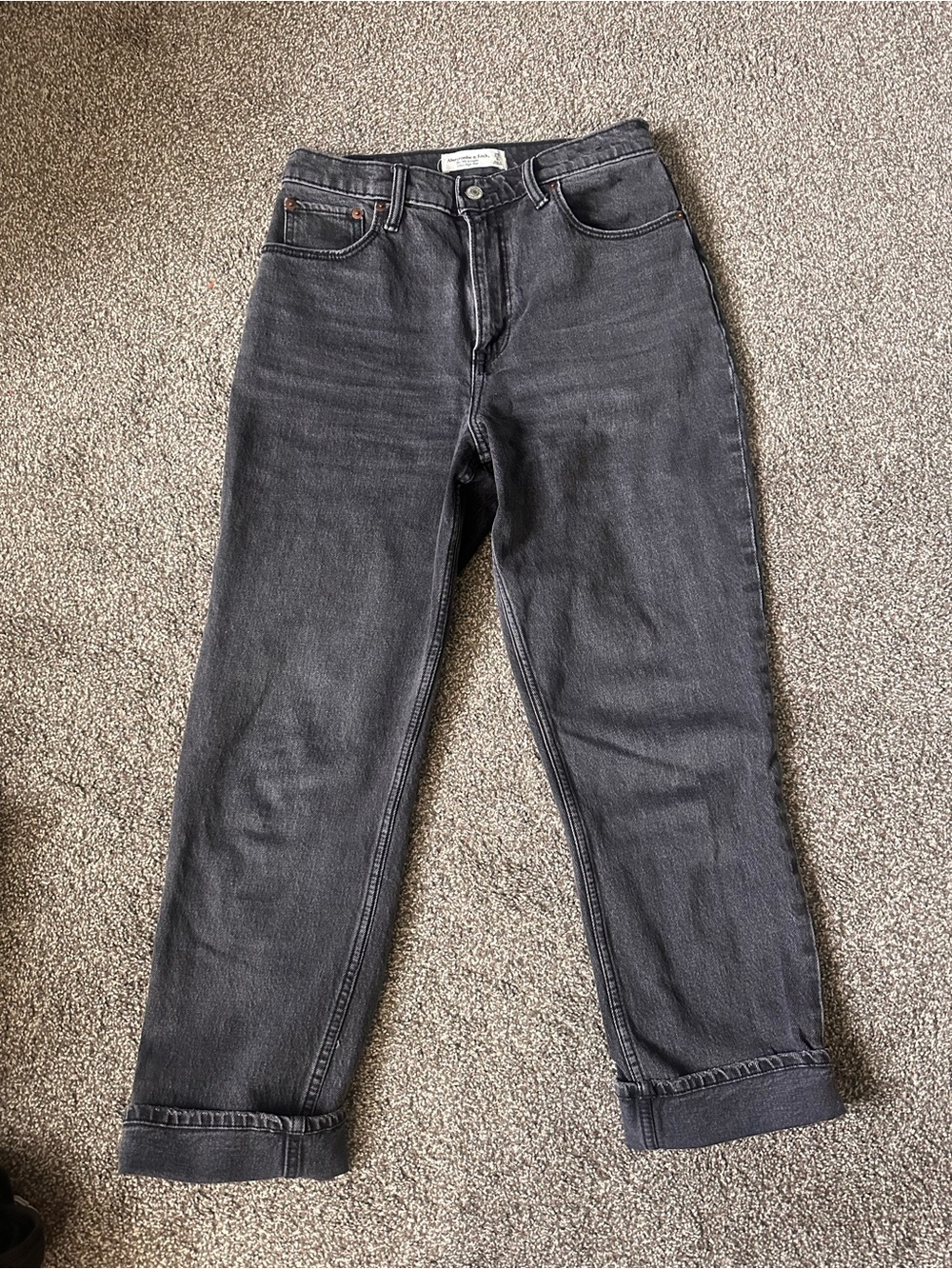 Abercrombie & Fitch Women’s Washed Black Relaxed Jeans